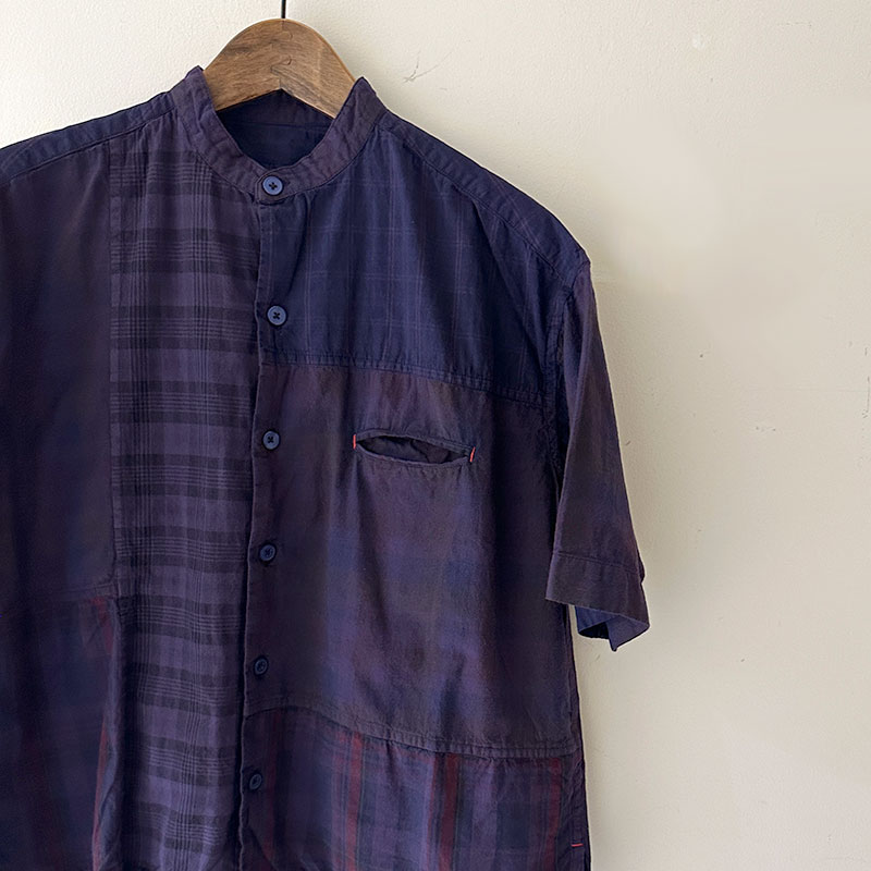 ティグルブロカンテ マドラスチェックMIX ベニススタンドS/S シャツ unisex
