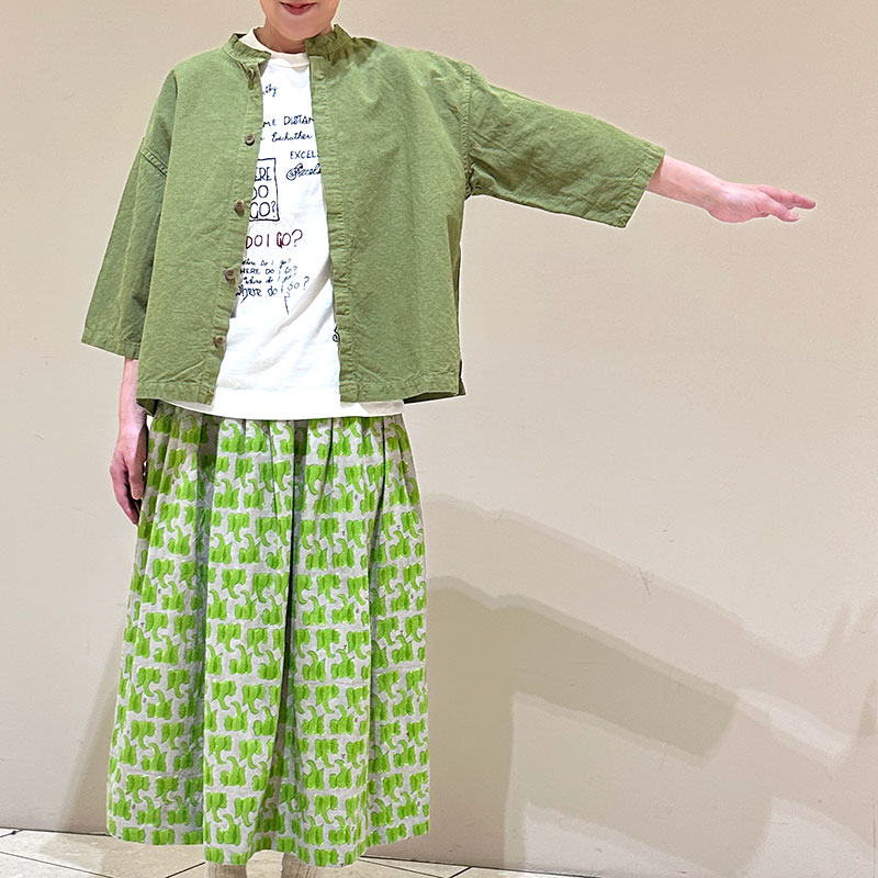 ティグルブロカンテ コットンリネンワッシャー ヤッコオープンシャツ unisex