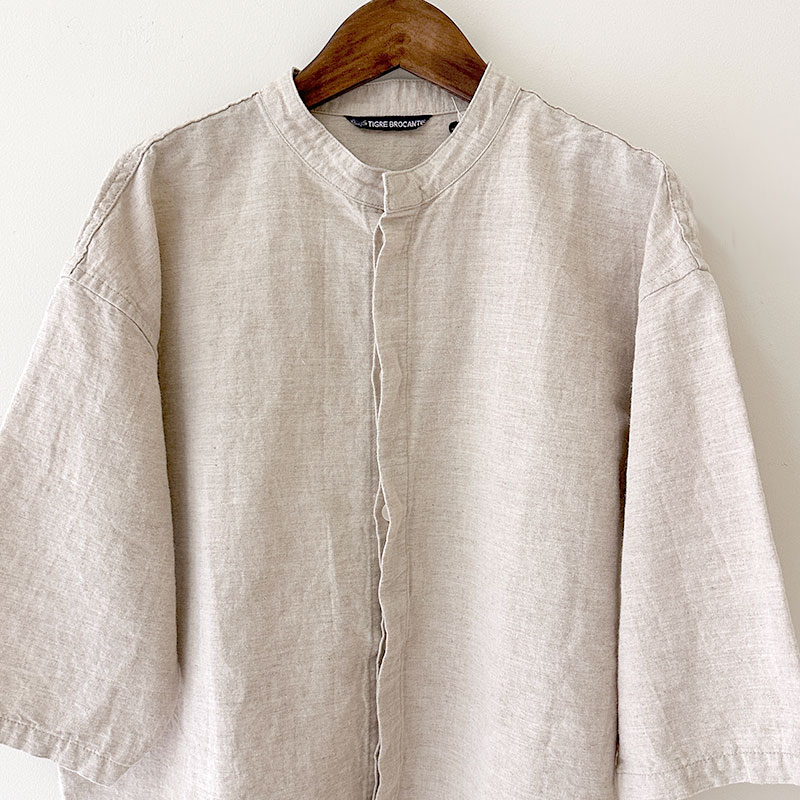 ティグルブロカンテ コットンリネンワッシャー ヤッコオープンシャツ unisex