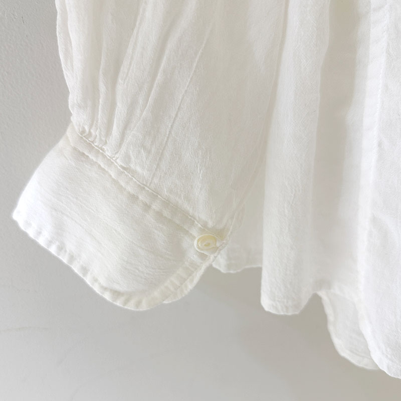 ティグルブロカンテ 80/1コットンローン INDIAブラウス White