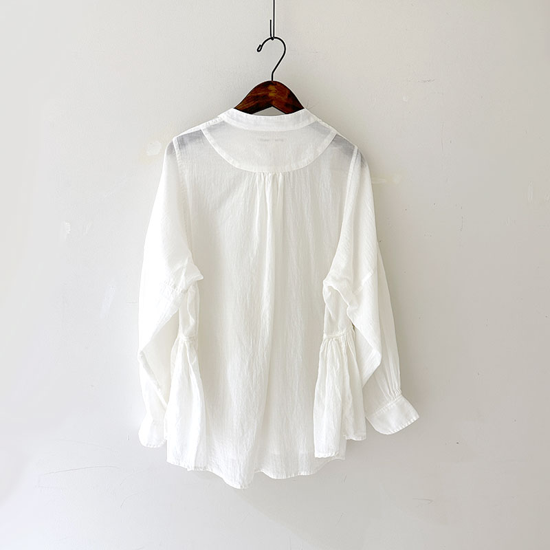 ティグルブロカンテ 80/1コットンローン INDIAブラウス White