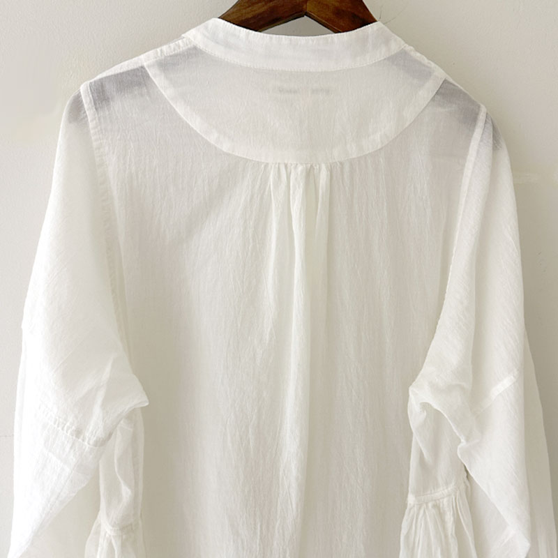 ティグルブロカンテ 80/1コットンローン INDIAブラウス White