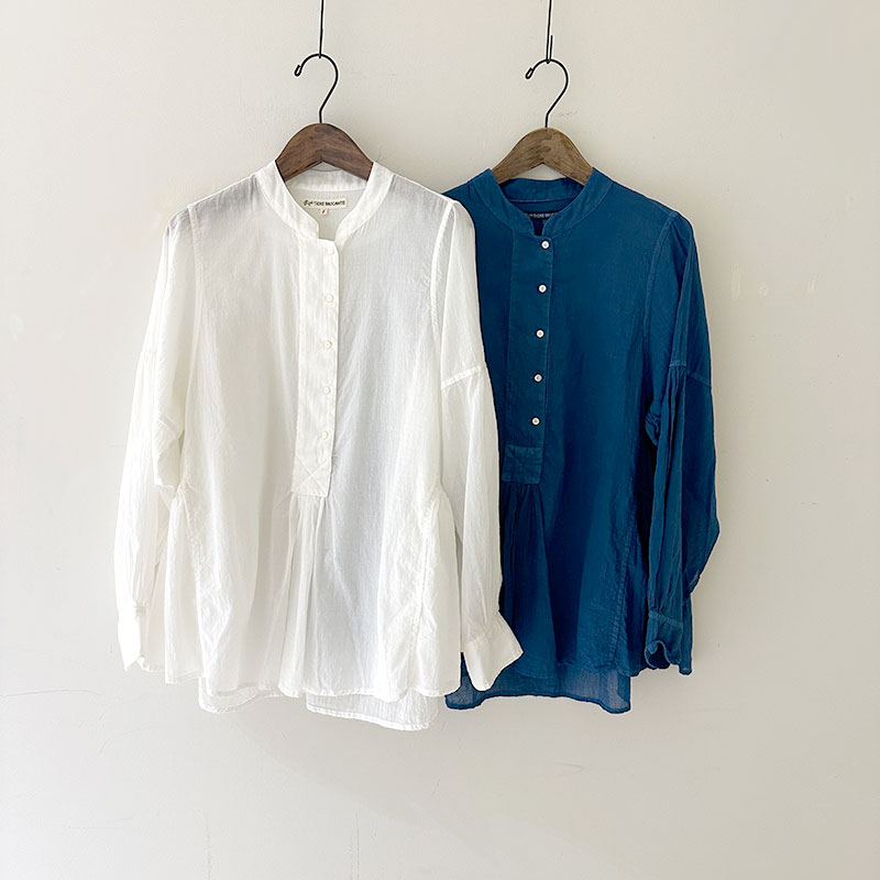 ティグルブロカンテ 80/1コットンローン INDIAブラウス White
