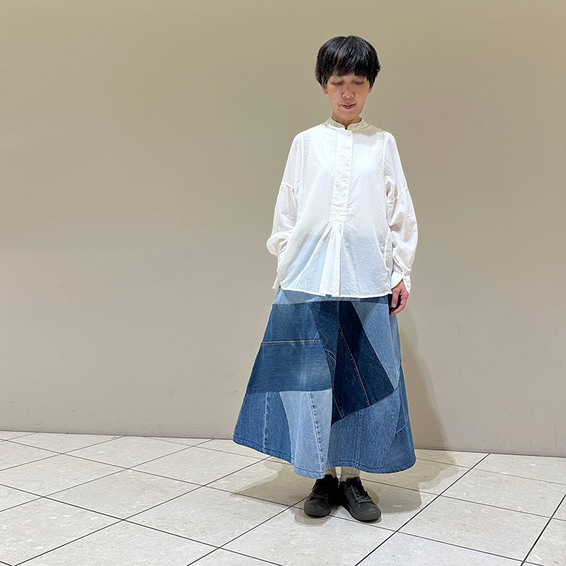 ティグルブロカンテ 80/1コットンローン INDIAブラウス White