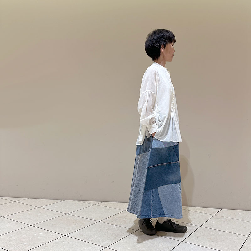 ティグルブロカンテ 80/1コットンローン INDIAブラウス White