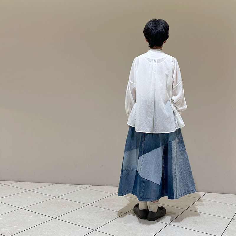 ティグルブロカンテ 80/1コットンローン INDIAブラウス White