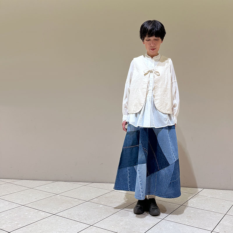 ティグルブロカンテ 80/1コットンローン INDIAブラウス White
