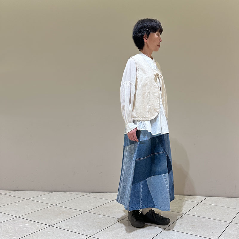 ティグルブロカンテ 80/1コットンローン INDIAブラウス White
