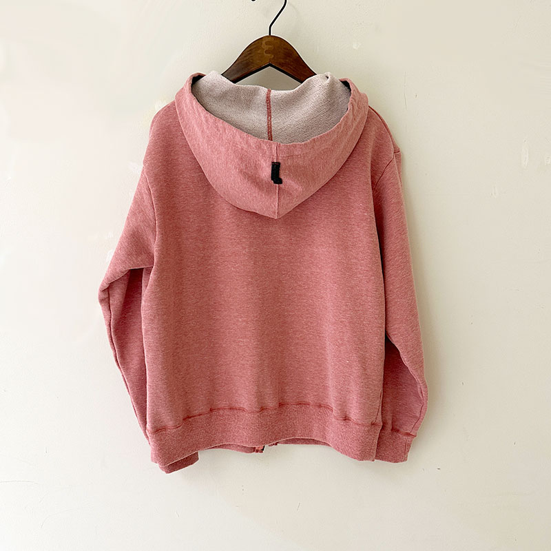 ティグルブロカンテ シモフリライト裏毛 オープンZipパーカー unisex Pink