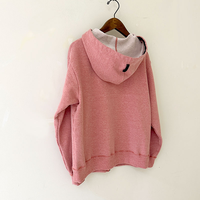 ティグルブロカンテ シモフリライト裏毛 オープンZipパーカー unisex Pink