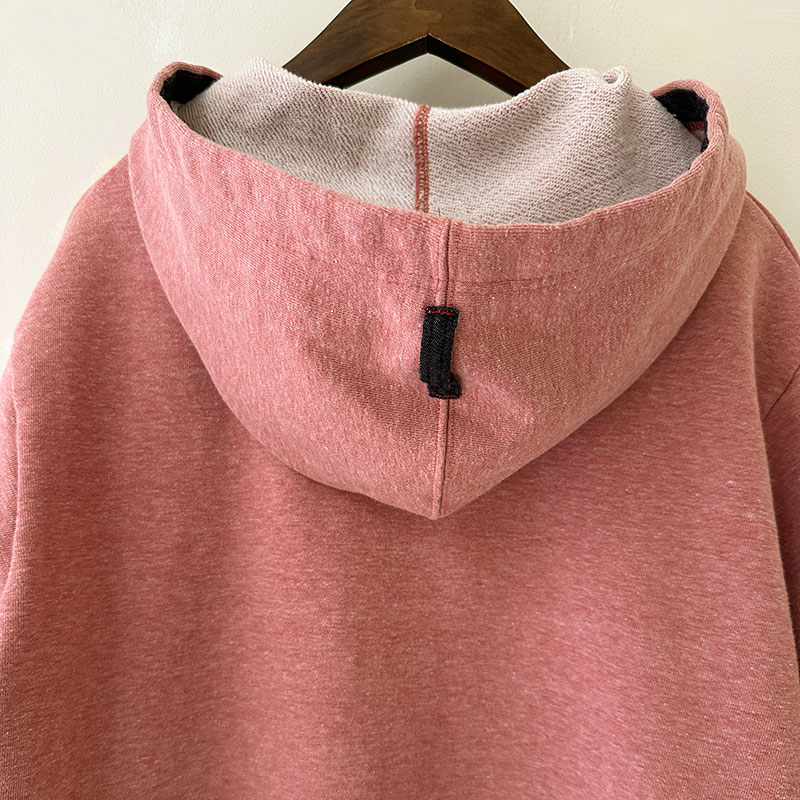 ティグルブロカンテ シモフリライト裏毛 オープンZipパーカー unisex Pink