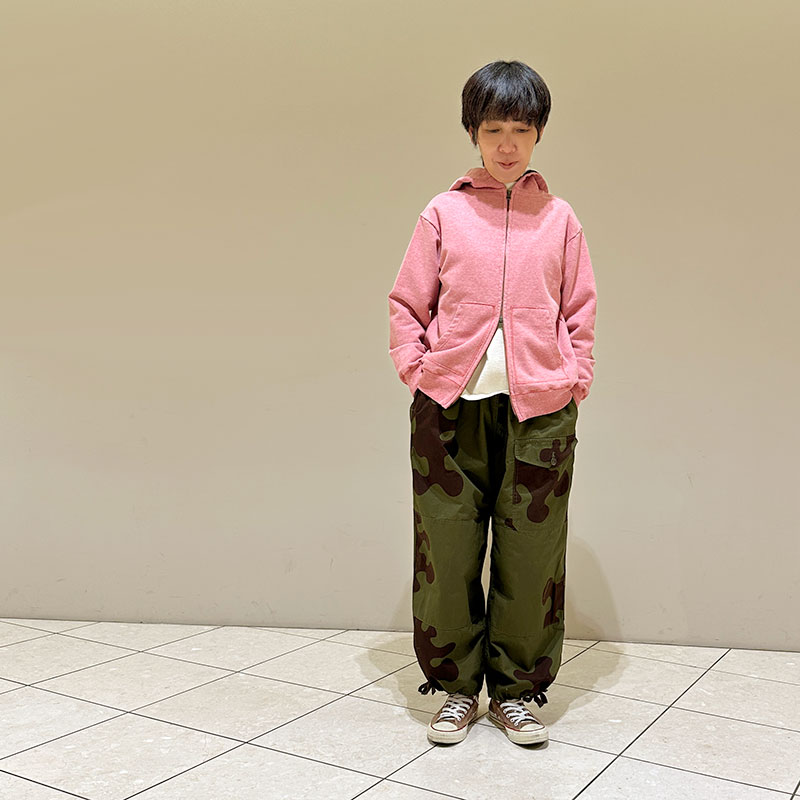 ティグルブロカンテ シモフリライト裏毛 オープンZipパーカー unisex Pink