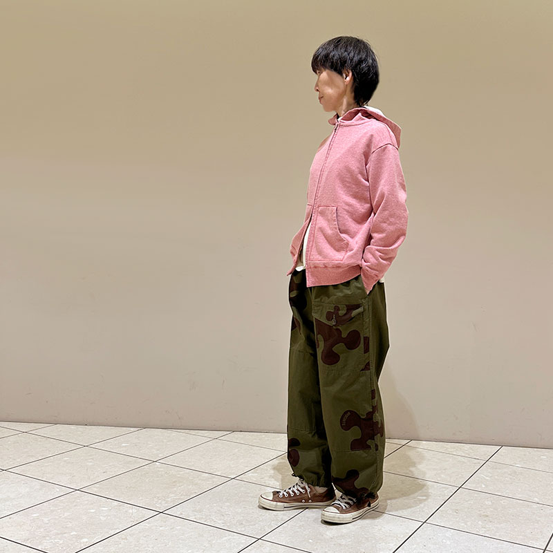 ティグルブロカンテ シモフリライト裏毛 オープンZipパーカー unisex Pink