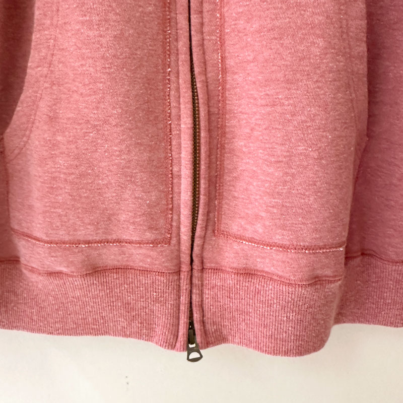 ティグルブロカンテ シモフリライト裏毛 オープンZipパーカー unisex Pink