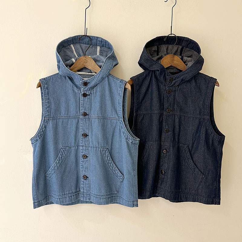 ティグルブロカンテ 7ozデニム カンガルーベスト unisex Fade | TIGRE