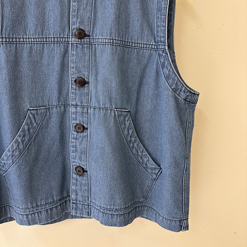 ティグルブロカンテ 7ozデニム カンガルーベスト unisex Fade