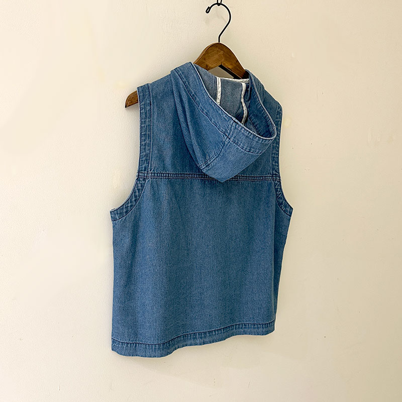 ティグルブロカンテ 7ozデニム カンガルーベスト unisex Fade