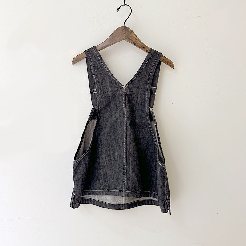ティグルブロカンテ 11ozブラックデニム ワークマンビブベスト unisex Black