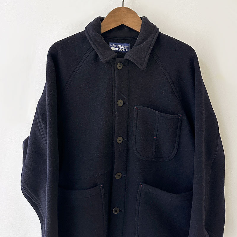 TIGRE BROCANTE ティグルブロカンテ　リメイク　カバーオール ティグルブロカンテ Wクロスメルトン ラグランカバーオール unisex