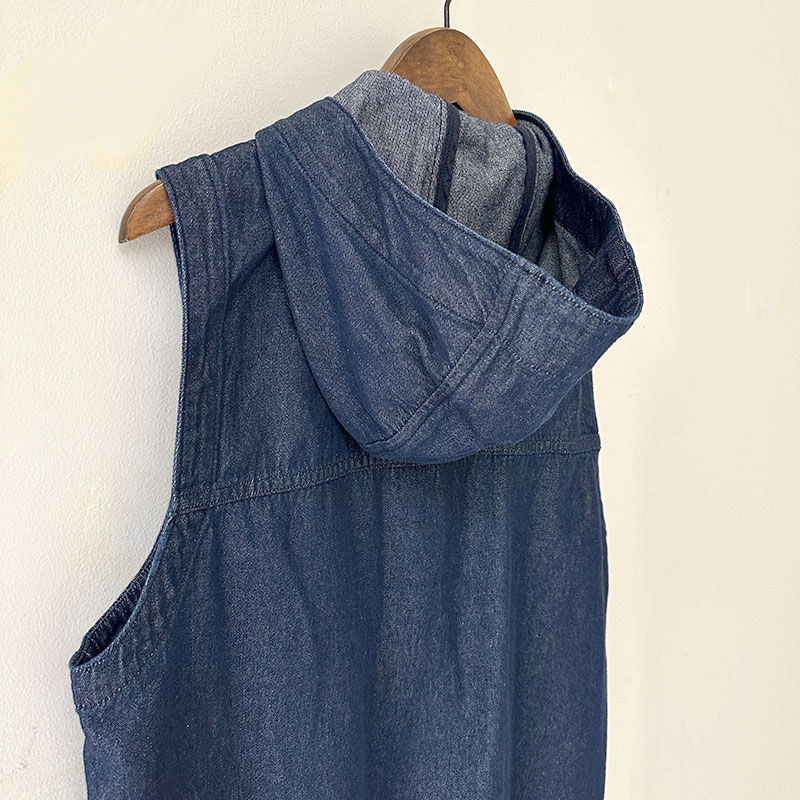 ティグルブロカンテ 7ozデニム カンガルーベスト unisex Indigo