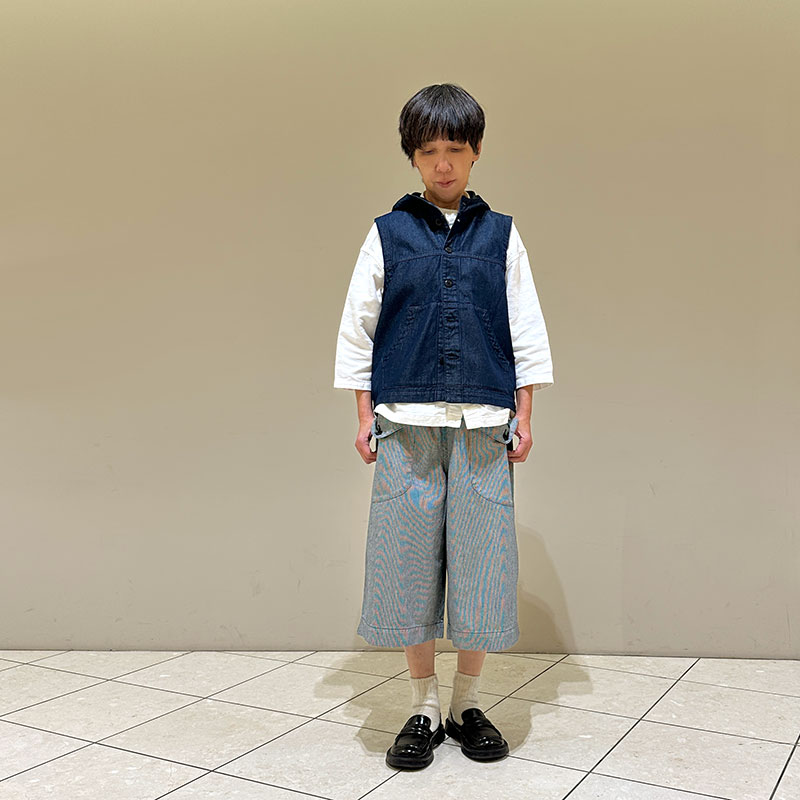 ティグルブロカンテ 7ozデニム カンガルーベスト unisex Indigo