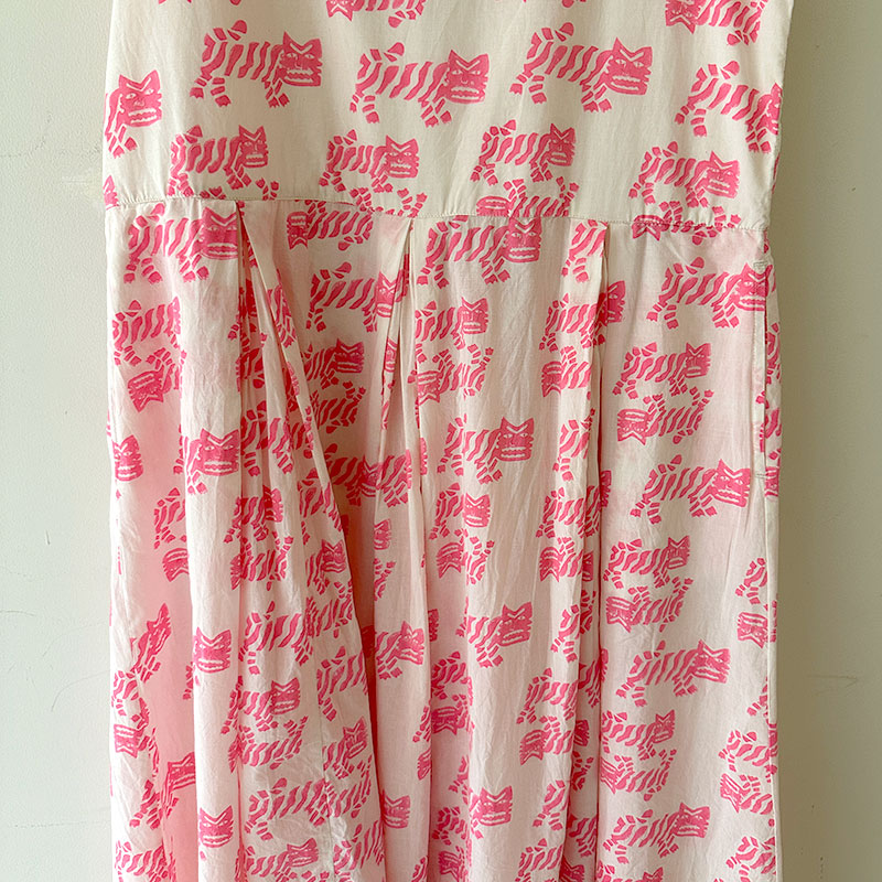 ティグルブロカンテ TIGREブロックプリント ギャザータックN/S ワンピース