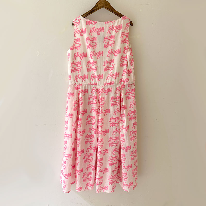 ティグルブロカンテ TIGREブロックプリント ギャザータックN/S ワンピース