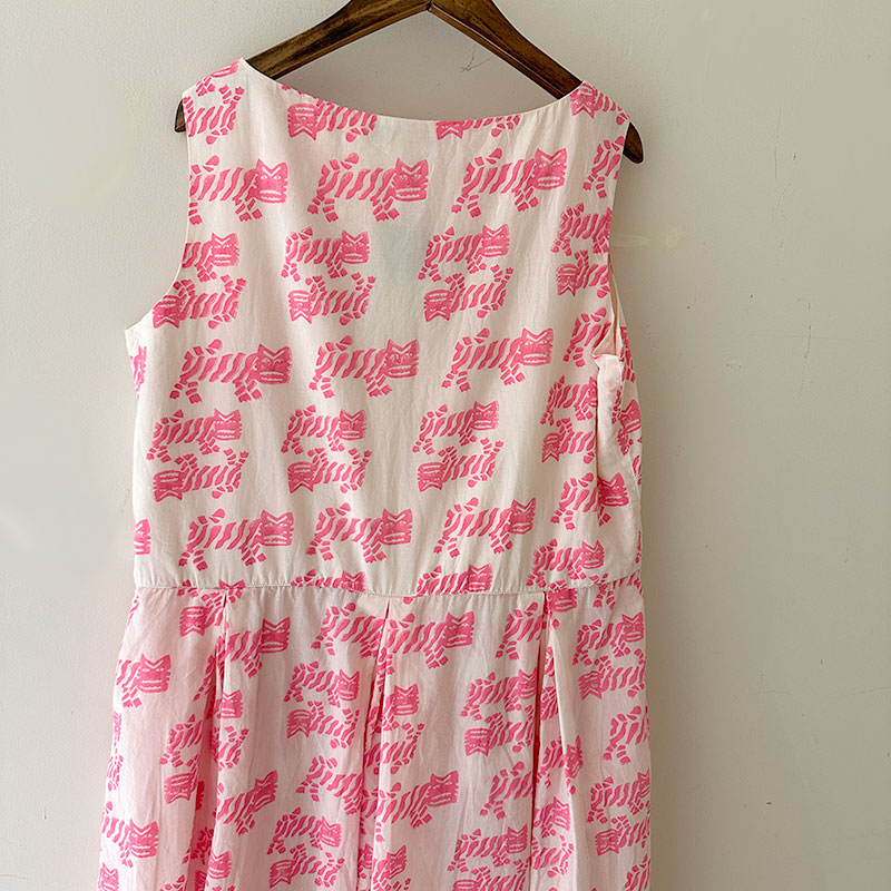 ティグルブロカンテ TIGREブロックプリント ギャザータックN/S ワンピース