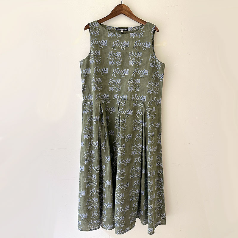 ティグルブロカンテ TIGREブロックプリント ギャザータックN/S ワンピース