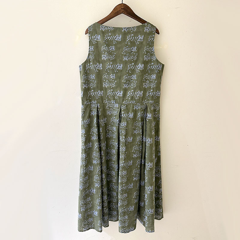 ティグルブロカンテ TIGREブロックプリント ギャザータックN/S ワンピース