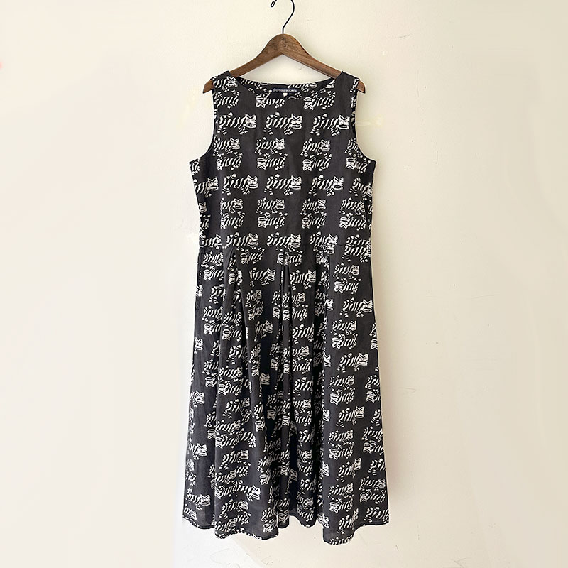 ティグルブロカンテ TIGREブロックプリント ギャザータックN/S ワンピース