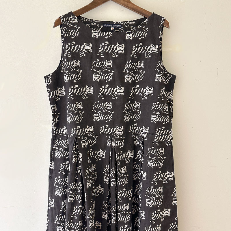 ティグルブロカンテ TIGREブロックプリント ギャザータックN/S ワンピース