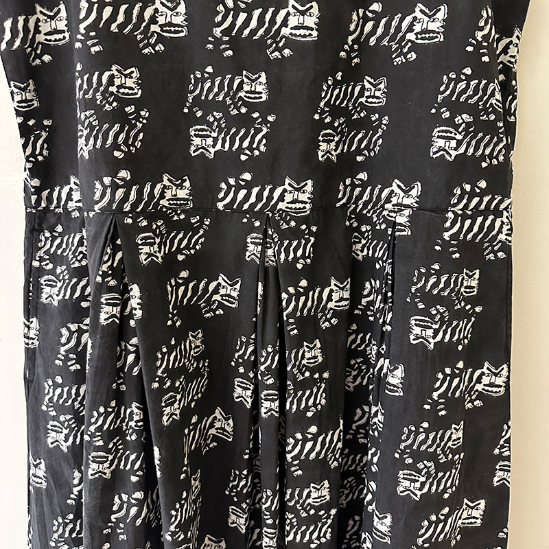 ティグルブロカンテ TIGREブロックプリント ギャザータックN/S ワンピース