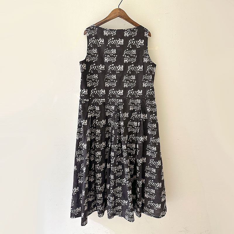 ティグルブロカンテ TIGREブロックプリント ギャザータックN/S ワンピース