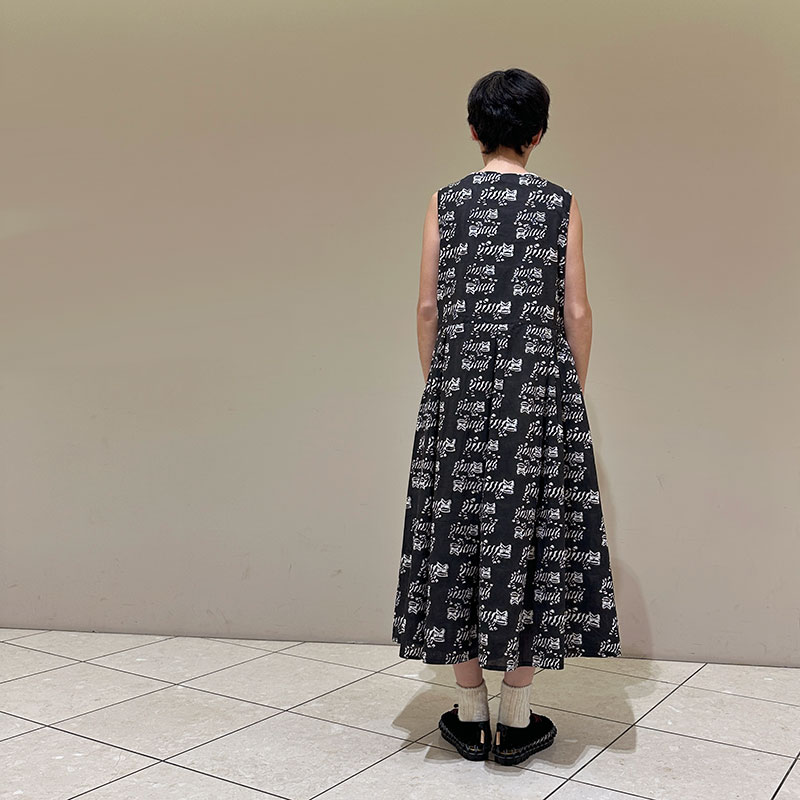 ティグルブロカンテ TIGREブロックプリント ギャザータックN/S ワンピース