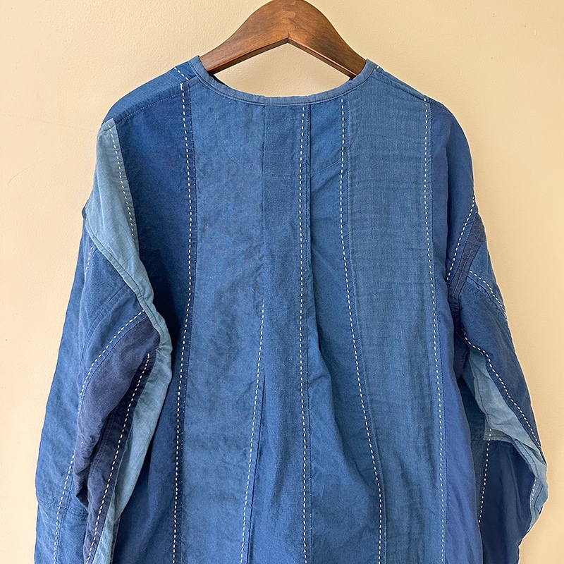 FUNSET OF ART ファンセットオブアート IDG刺し子パッチワークヘンリーシャツ