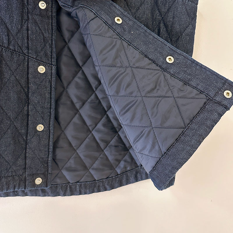 ティグルブロカンテ 7ozデニムキルティング Hiネックスナップベスト unisex Indigo