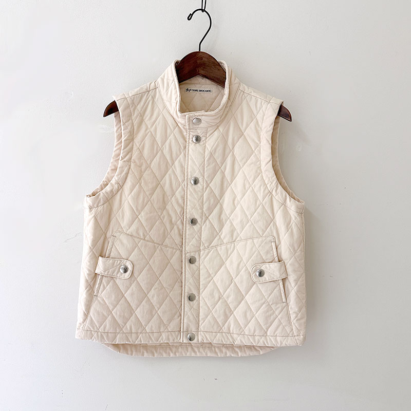 ティグルブロカンテ ナイロンツイルキルティング Hiネックスナップベスト unisex
