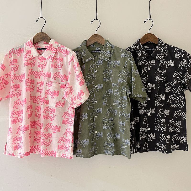 ティグルブロカンテ TIGREブロックプリント BOX S/Sシャツ unisex