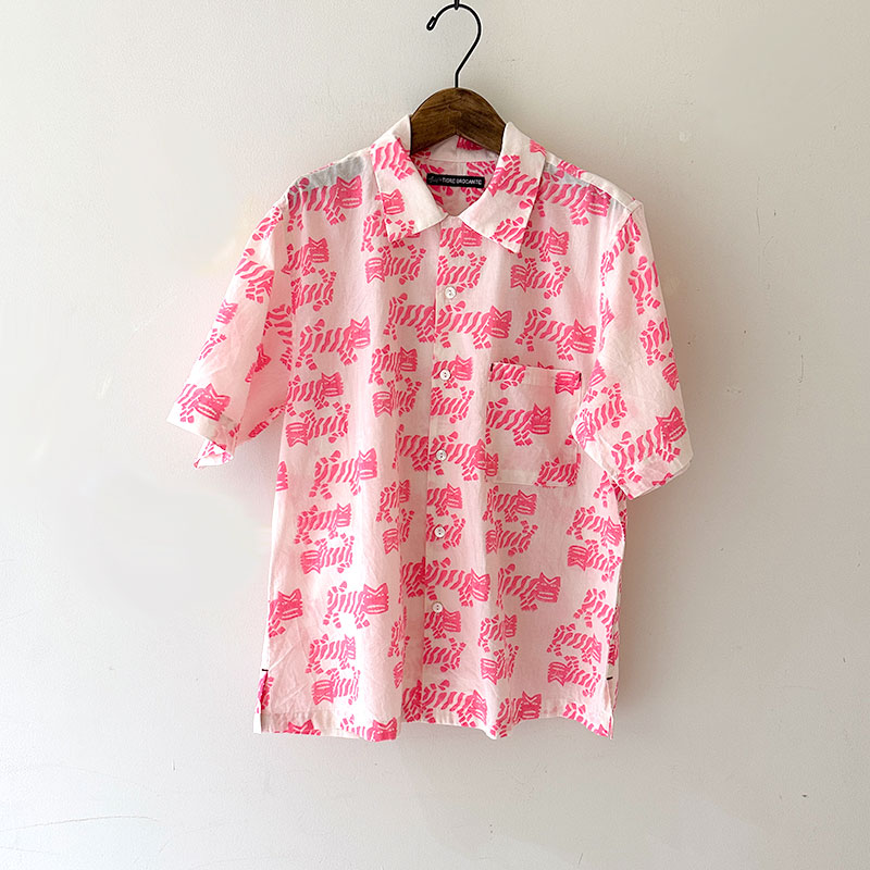 ティグルブロカンテ TIGREブロックプリント BOX S/Sシャツ unisex