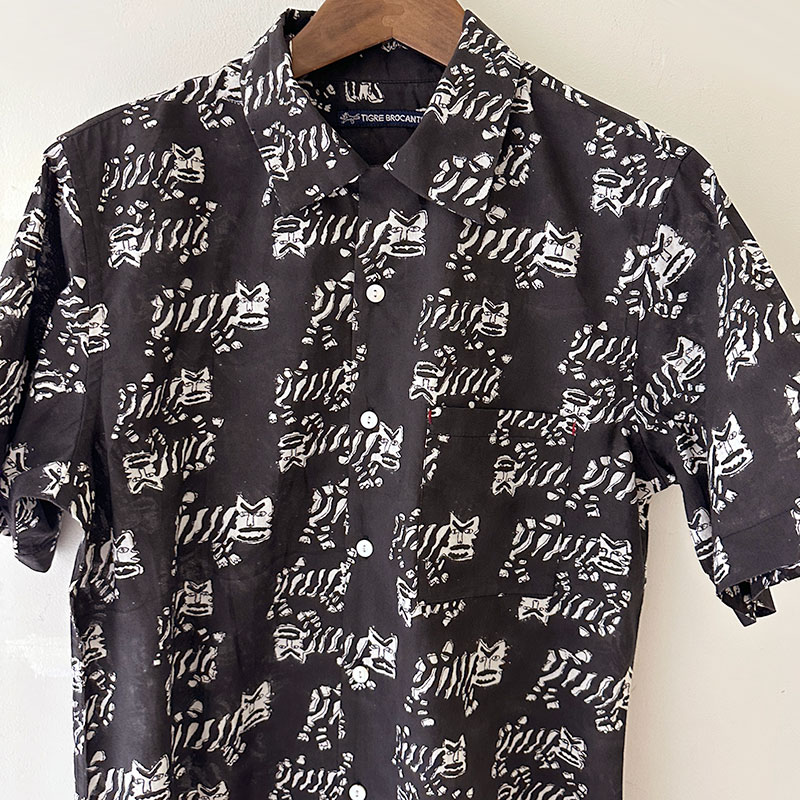 ティグルブロカンテ TIGREブロックプリント BOX S/Sシャツ unisex