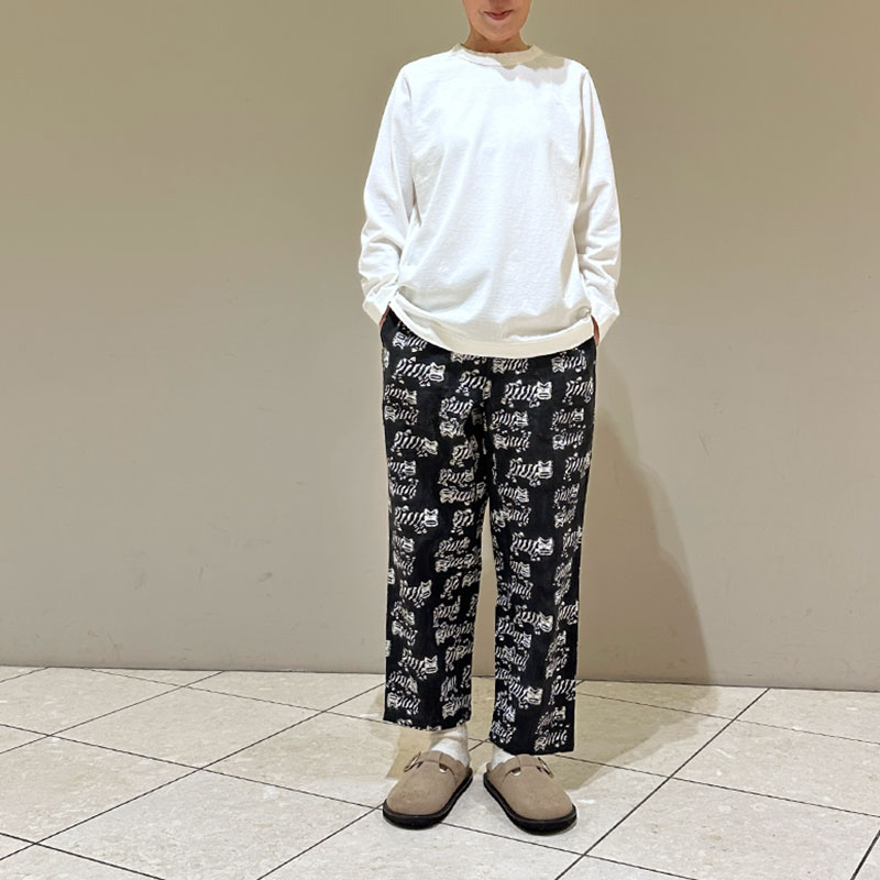 ティグルブロカンテ TIGREブロックプリント タゴサクロングパンツ unisex