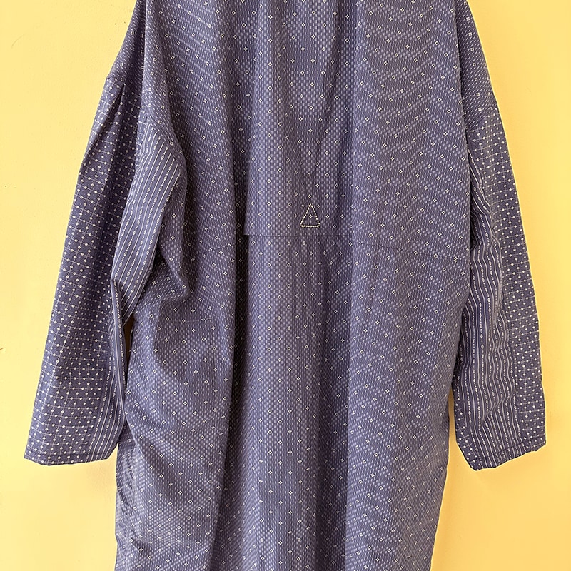 FUNSET OF ART ファンセットオブアート 小紋柄パッチワークロングマキニョンシャツ