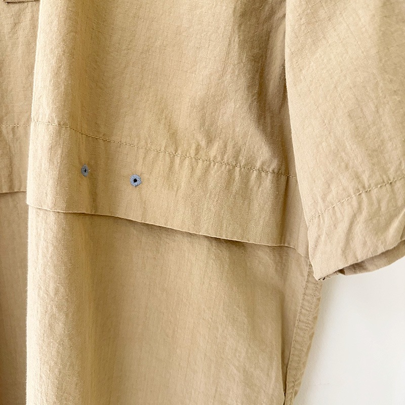 ティグルブロカンテ コットンナイロンリップ ワークポロシャツ unisex Beige