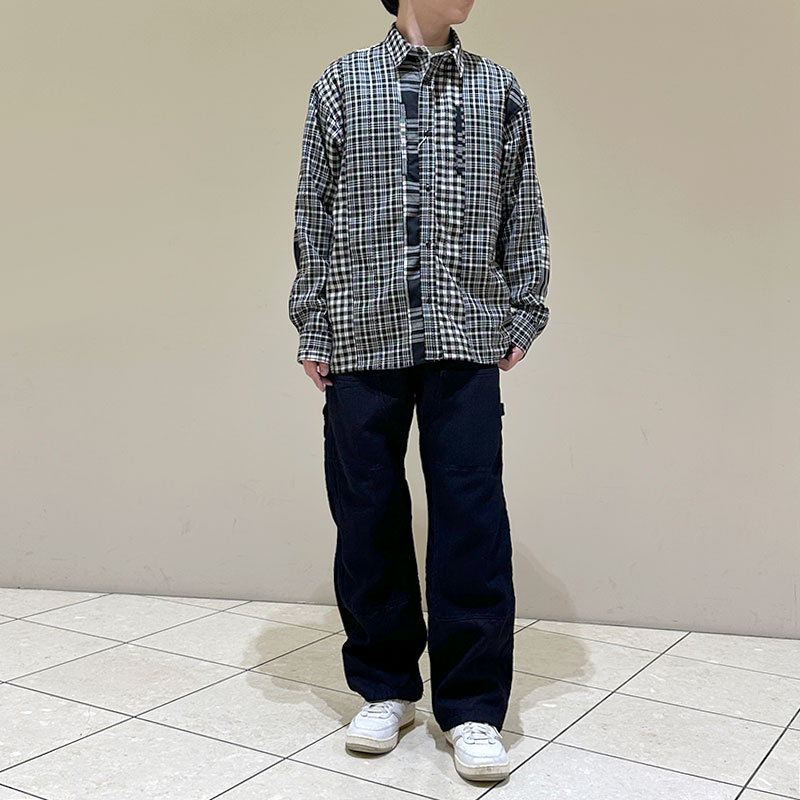 FUNSET OF ART ファンセットオブアートブラックチェックポストシャツ