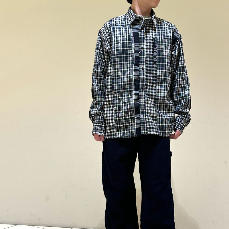 FUNSET OF ART ファンセットオブアートブラックチェックポストシャツ