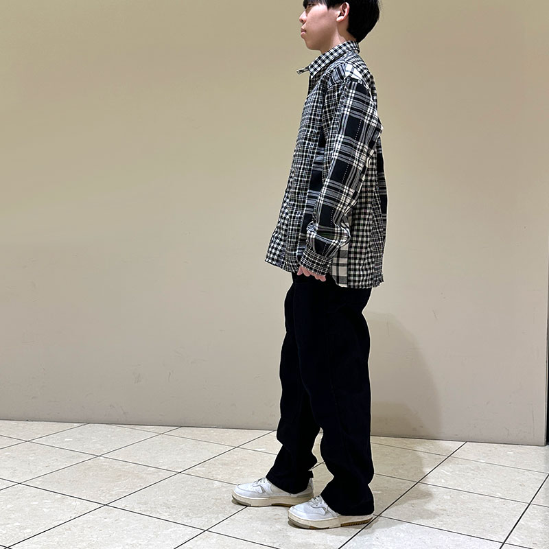 FUNSET OF ART ファンセットオブアートブラックチェックポストシャツ