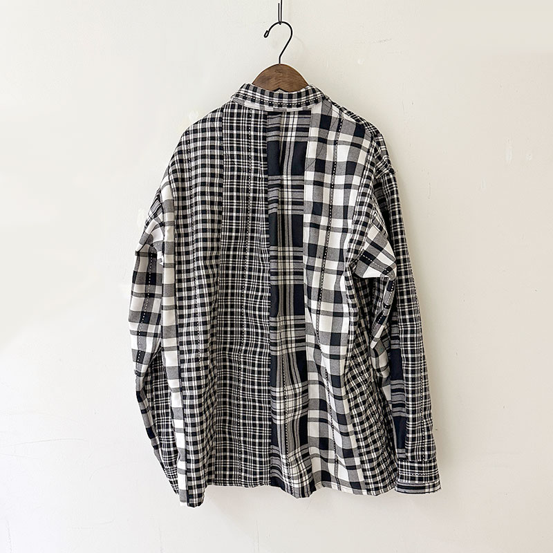 FUNSET OF ART ファンセットオブアートブラックチェックポストシャツ