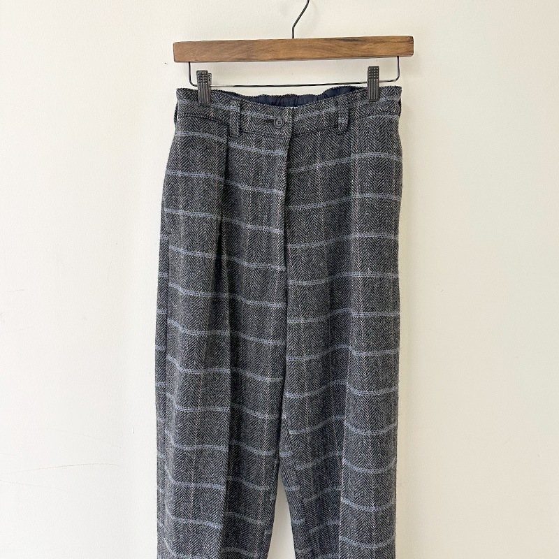 ティグルブロカンテ ヘリンボンチェックウール コモドスラックス