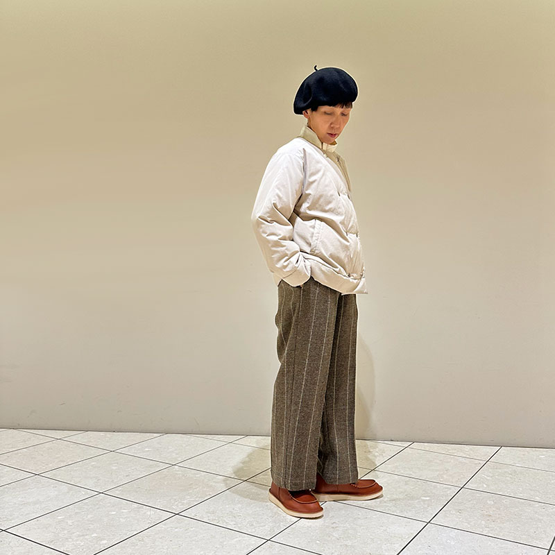 ティグルブロカンテ ヘリンボンチェックウール コモドスラックス